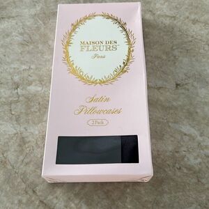 2 Black Satin Pillowcases NWT